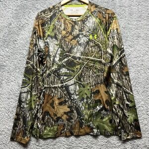 Under Armour‎ Mens Shirt Mossy Oak Camoflauge Long Sleeve Pullover Performance